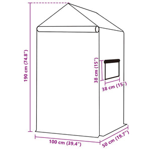 vidaXL Replacement Cover for Greenhouse (0.5 m²) 50x100x190 cm Green