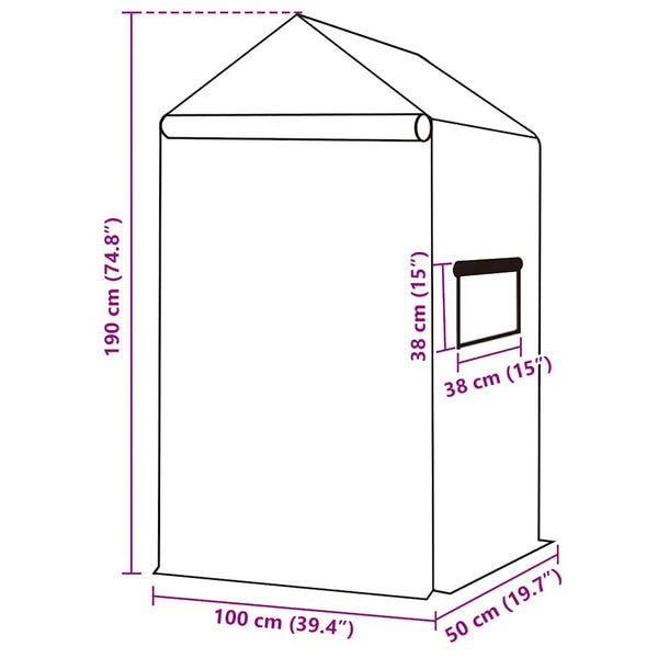 vidaXL Replacement Cover for Greenhouse (0.5 m²) 50x100x190 cm Green