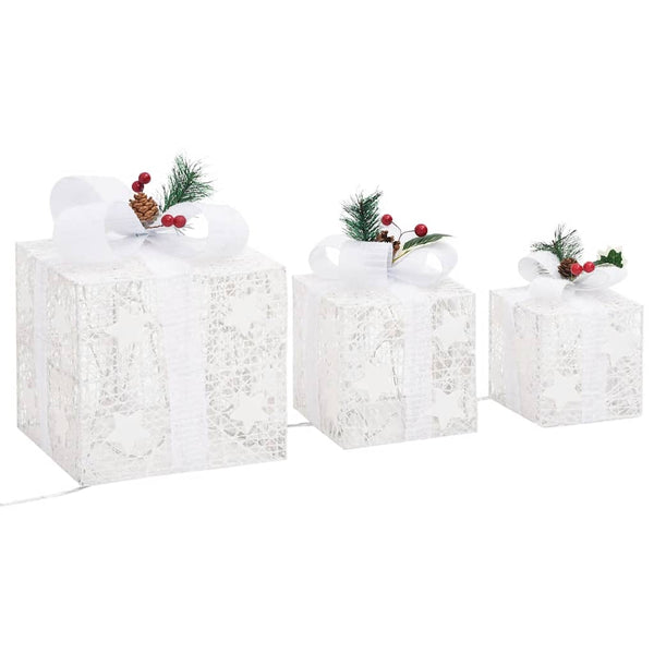 Geschenkboxen Deko-Set, 3 Stk., Weiß