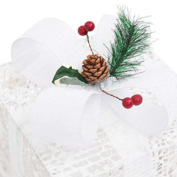 Geschenkboxen Deko-Set, 3 Stk., Weiß