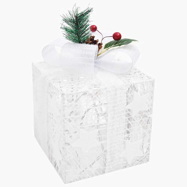 Geschenkboxen Deko-Set, 3 Stk., Weiß