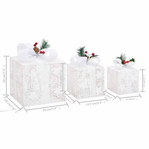 Geschenkboxen Deko-Set, 3 Stk., Weiß