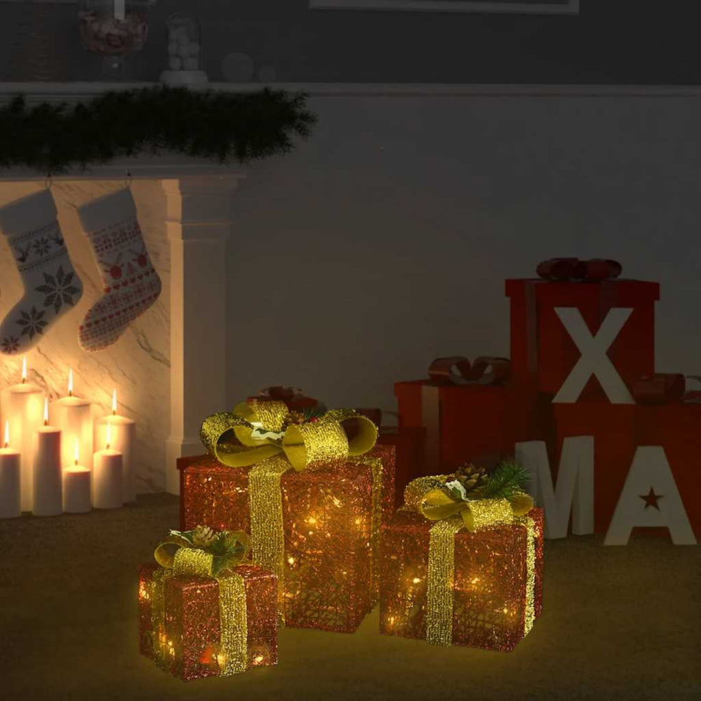 Geschenkboxen Deko-Set, 3 Stk., Rot
