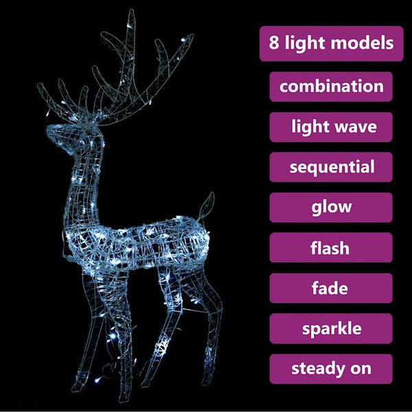LED Rentier Weihnachtsdeko 140 LEDs Kaltweiß