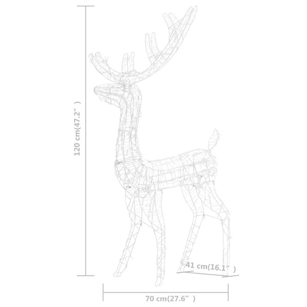 LED Rentier Weihnachtsdeko 140 LEDs Kaltweiß