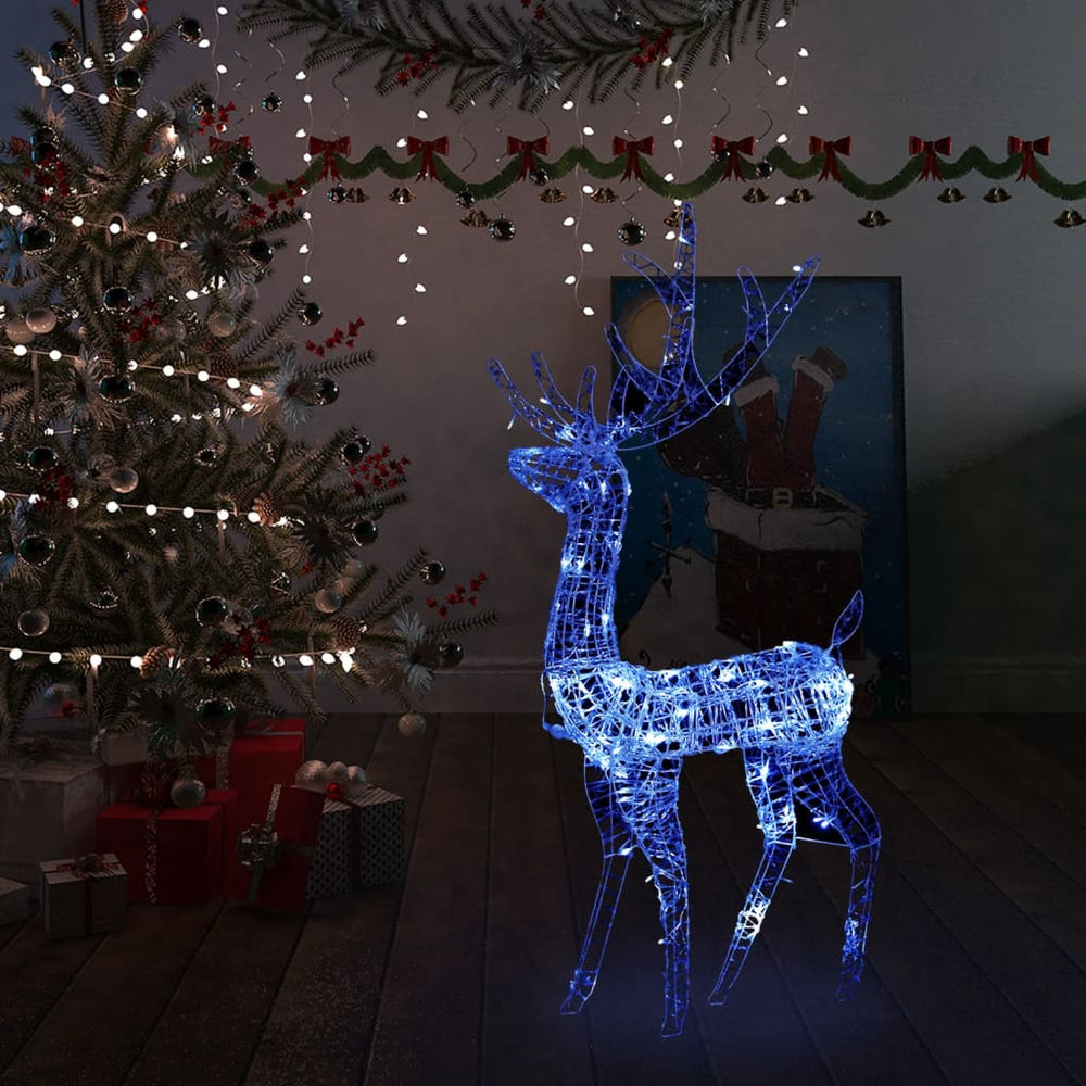 LED Rentier Weihnachtsdeko Acryl 120cm Blau