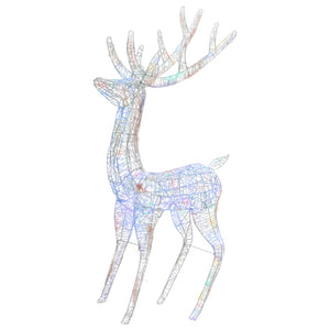 LED Rentier XXL Acryl Weihnachtsdeko 180cm Mehrfarbig