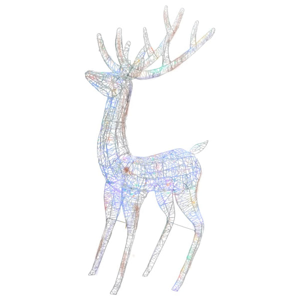 LED Rentier XXL Acryl Weihnachtsdeko 180cm Mehrfarbig