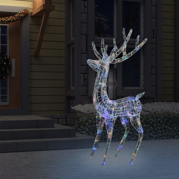 LED Rentier XXL Acryl Weihnachtsdeko 180cm Mehrfarbig