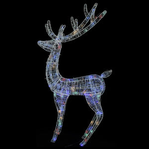 LED Rentier XXL Acryl Weihnachtsdeko 180cm Mehrfarbig
