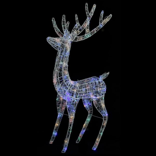 LED Rentier XXL Acryl Weihnachtsdeko 180cm Mehrfarbig