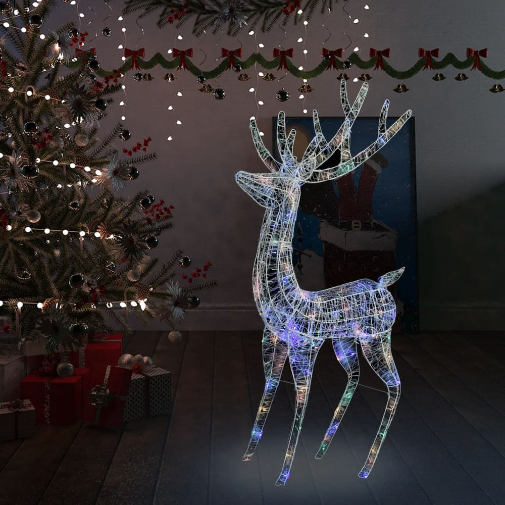 LED Rentier XXL Acryl Weihnachtsdeko 180cm Mehrfarbig