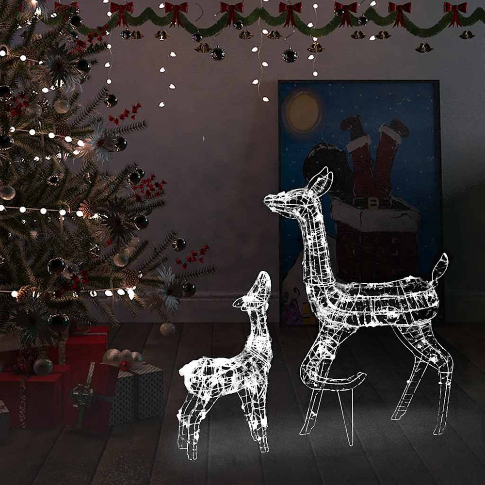 LED Rentier Familie Weihnachtsdeko Kaltweiß