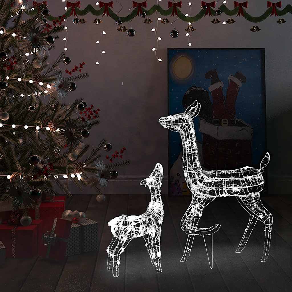 LED Rentier Familie Weihnachtsdeko Kaltweiß