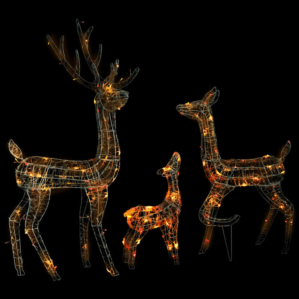 LED Rentier Familie Weihnachtsdeko Bunt