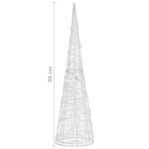 LED Kegel Pyramide 90cm Kaltweiß Weihnachtsdeko