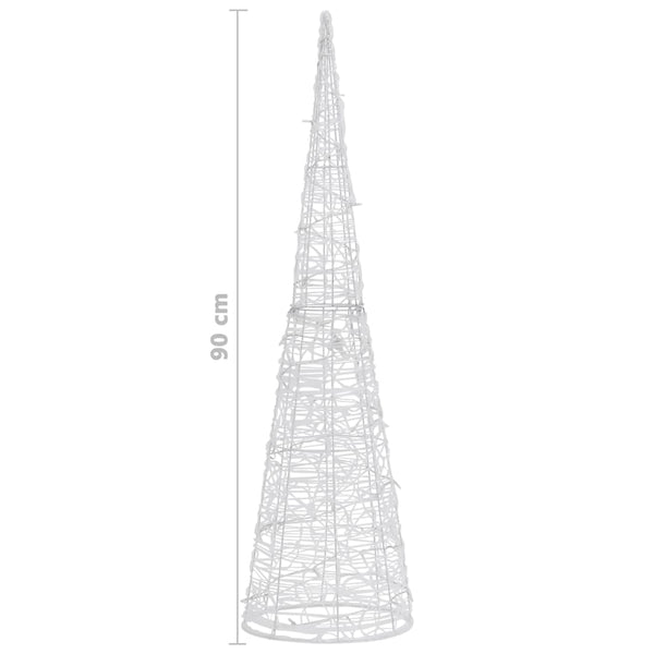 LED Kegel Pyramide 90cm Kaltweiß Weihnachtsdeko