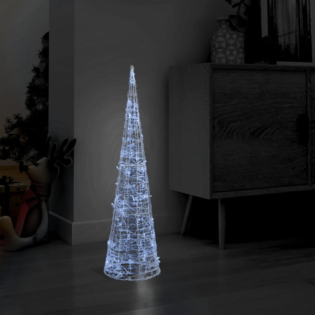 LED Kegel Pyramide 90cm Kaltweiß Weihnachtsdeko