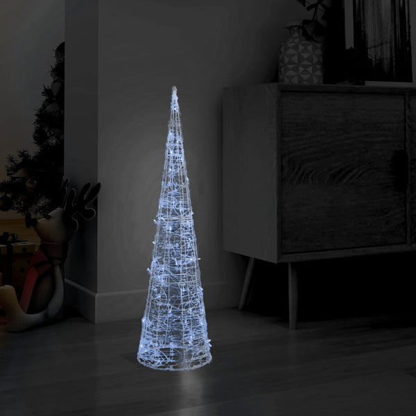 LED Kegel Pyramide 90cm Kaltweiß Weihnachtsdeko