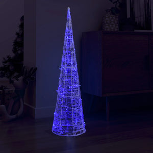LED Kegel Acryl Pyramide Blau 120cm