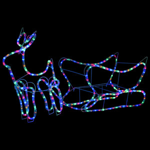 Weihnachtsdeko Rentier Schlitten 252 LEDs
