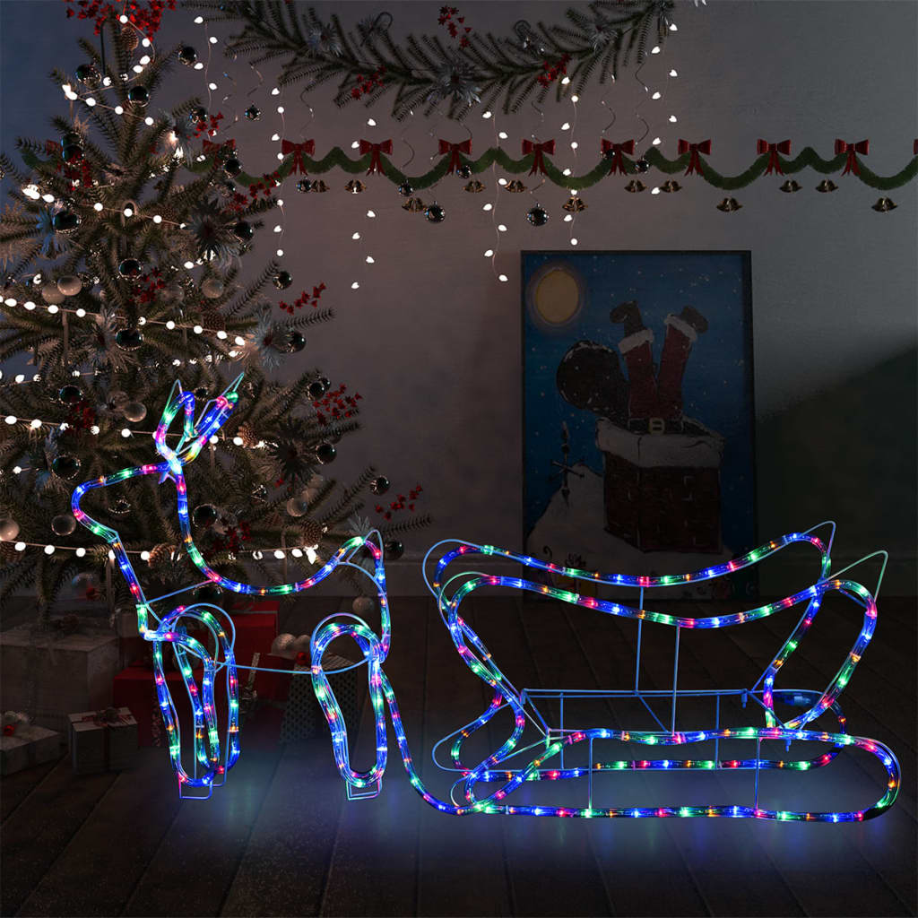 Weihnachtsdeko Rentier Schlitten 252 LEDs