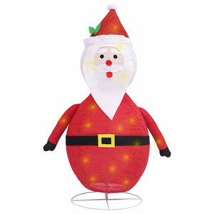 vidaXL Christmas Decoration Santa Claus LED Luxury Fabric 60 cm