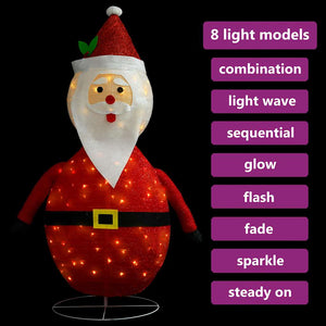 vidaXL Christmas Decoration Santa Claus LED Luxury Fabric 60 cm