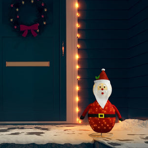 vidaXL Christmas Decoration Santa Claus LED Luxury Fabric 60 cm