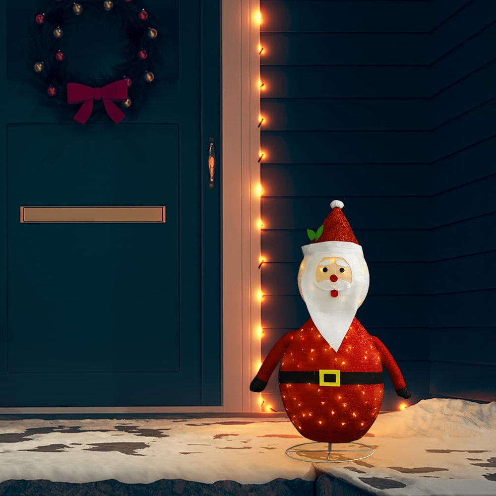 vidaXL Christmas Decoration Santa Claus LED Luxury Fabric 90 cm