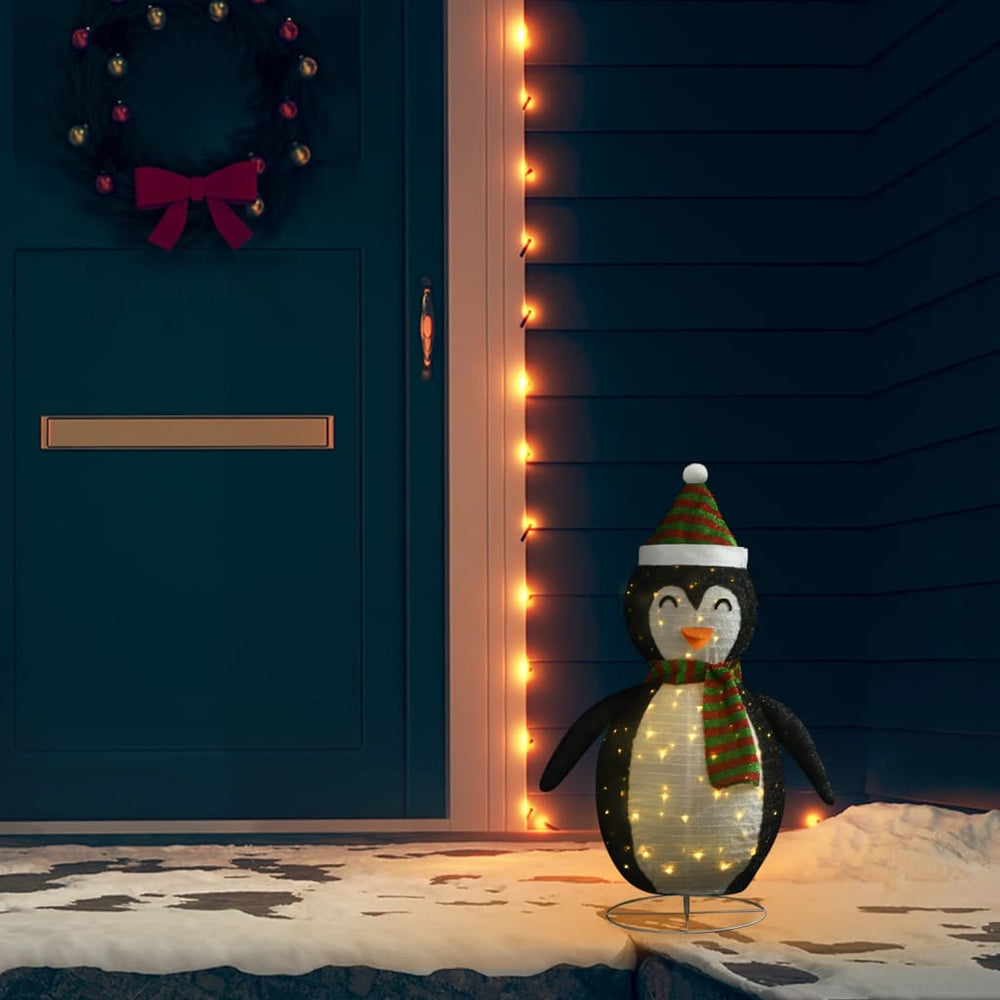 vidaXL Christmas Decoration Penguin Figure LED Luxury Fabric 60 cm