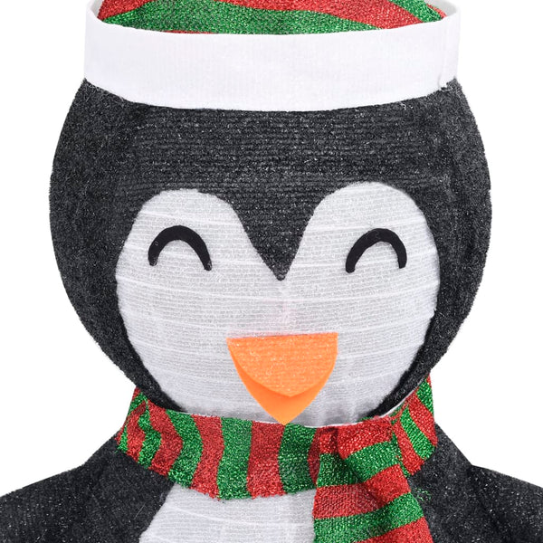 vidaXL Christmas Decoration LED Penguin Luxury Fabric 90 cm