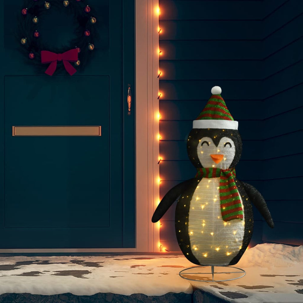 vidaXL Christmas Decoration Penguin LED Luxury Fabric 120 cm