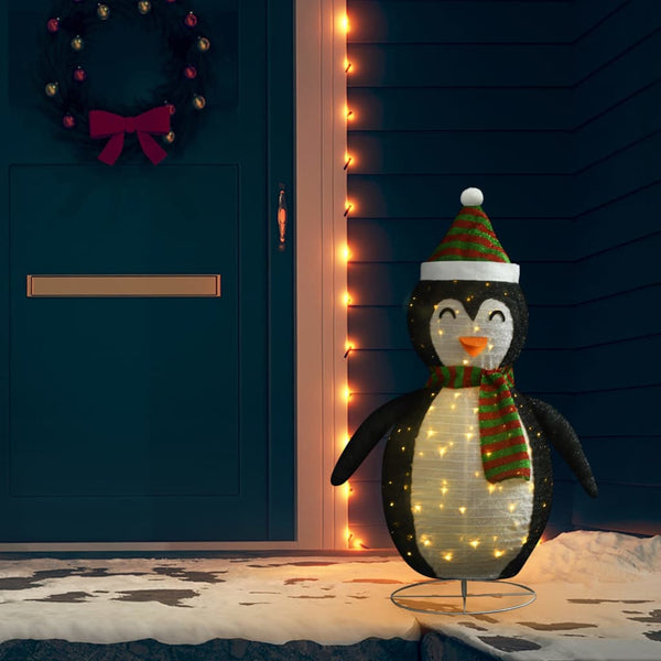 vidaXL Christmas Decoration Penguin LED Luxury Fabric 120 cm