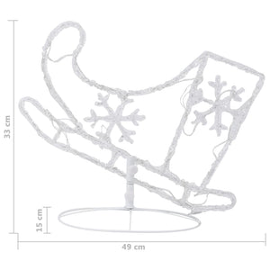 vidaXL Christmas Decoration LED Reindeer & Sleigh Acrylic 260x21x87 cm Blue