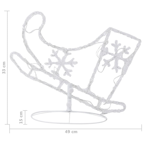 vidaXL Christmas Decoration LED Reindeer & Sleigh Acrylic 260x21x87 cm Blue