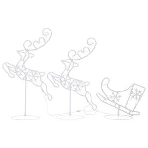vidaXL Christmas Decoration LED Reindeer & Sleigh Acrylic 260x21x87 cm Blue