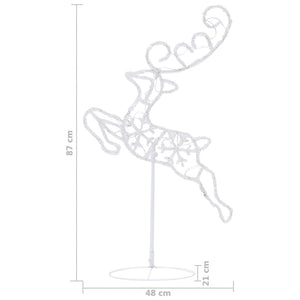 vidaXL Christmas Decoration LED Reindeer & Sleigh Acrylic 260x21x87 cm Blue
