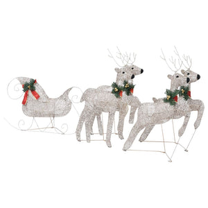 LED Rentier mit Schlitten Weihnachtsdeko Gold