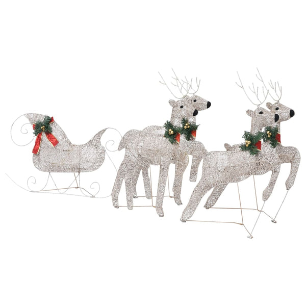 LED Rentier mit Schlitten Weihnachtsdeko Gold