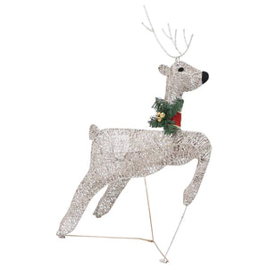 LED Rentier mit Schlitten Weihnachtsdeko Gold