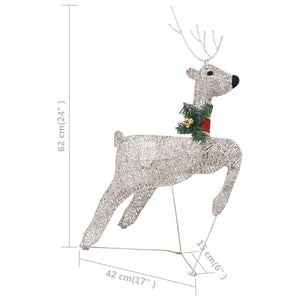 LED Rentier mit Schlitten Weihnachtsdeko Gold