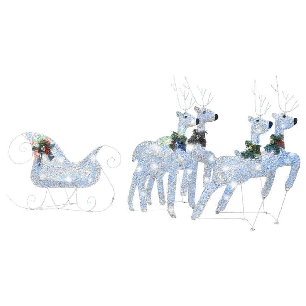 LED Rentier Schlitten Weihnachtsdeko Silber