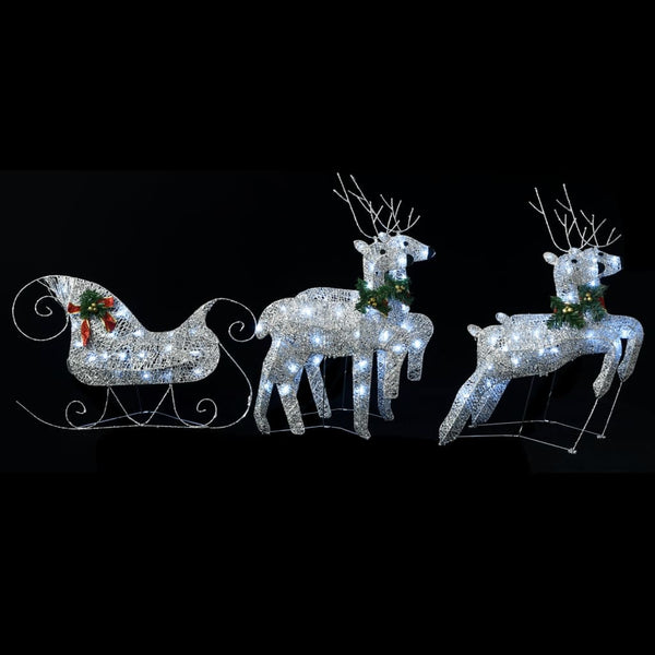 LED Rentier Schlitten Weihnachtsdeko Silber