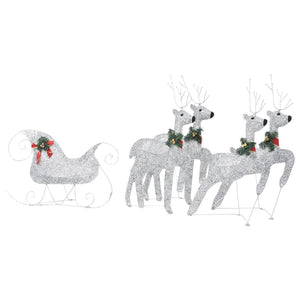 LED Rentier Schlitten Weihnachtsdeko Silber