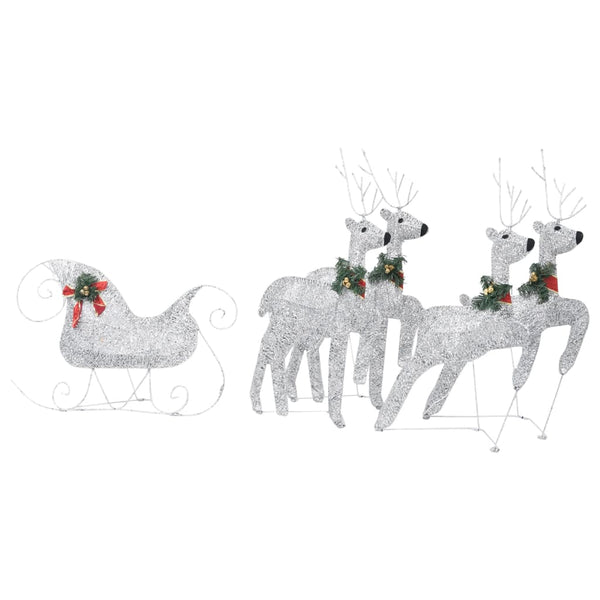 LED Rentier Schlitten Weihnachtsdeko Silber