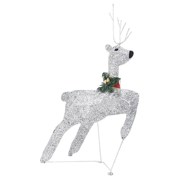 LED Rentier Schlitten Weihnachtsdeko Silber