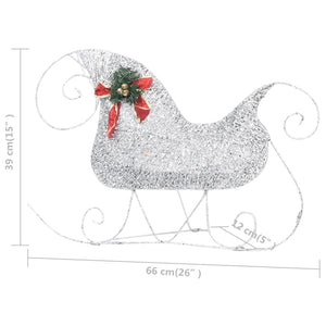 LED Rentier Schlitten Weihnachtsdeko Silber
