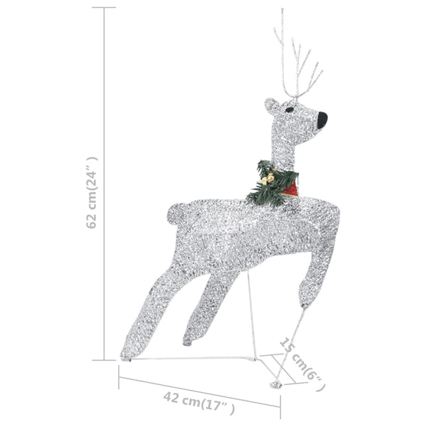 LED Rentier Schlitten Weihnachtsdeko Silber