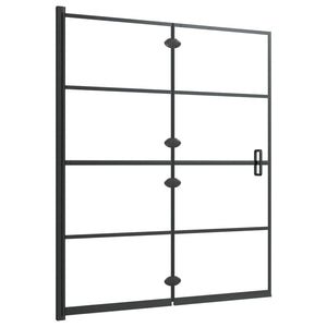 vidaXL Foldable Shower Screen Tempered Glass 120x140 cm Black